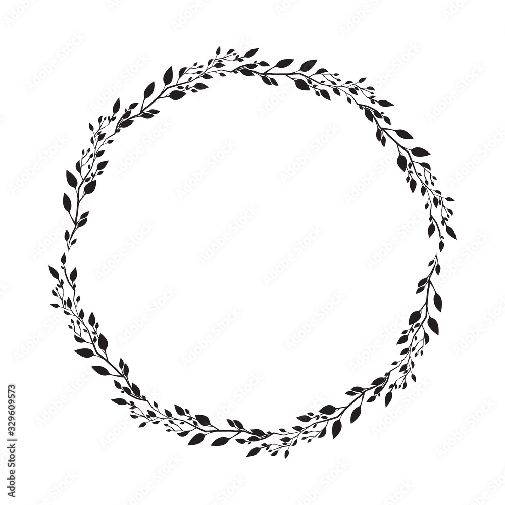 A laurel wreath. circular wreath. interlocking branches and leaves of the bay laurel vector. A laurel wreath. circular wreath. interlocking branches and leaves of the bay laurel vector.