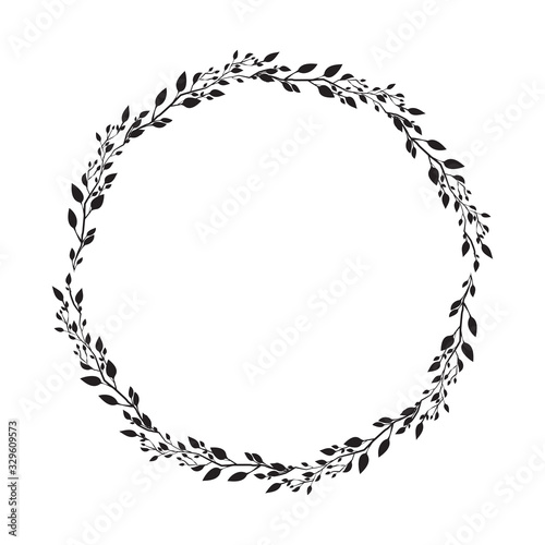A laurel wreath. circular wreath. interlocking branches and leaves of the bay laurel vector.