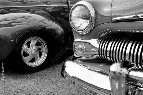 Classic American cars on display