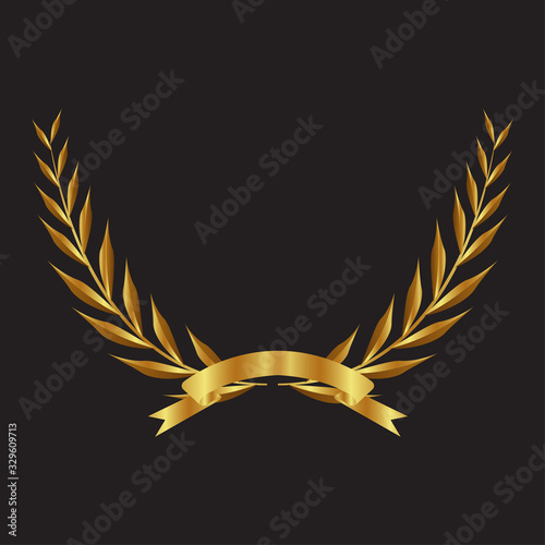 A laurel wreath. circular wreath. interlocking branches and leaves of the bay laurel vector.