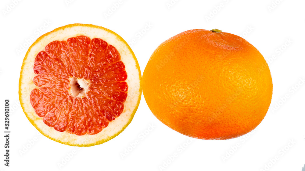 Orange grapefruit on a white background Orange grapefruit on a white background