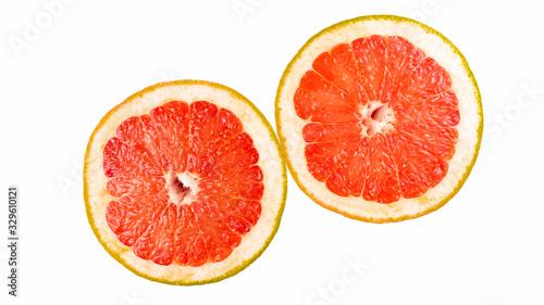 Orange grapefruit on a white background