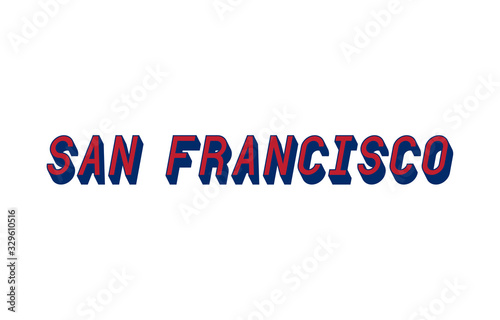 San Francisco text with 3d isometric effect