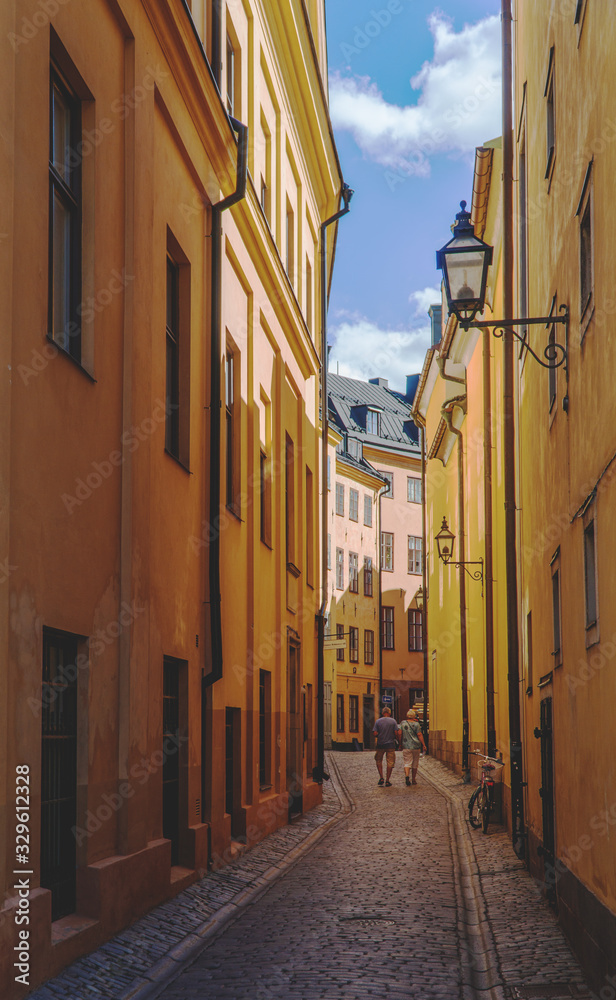 Stockholm - narrow street in the old town