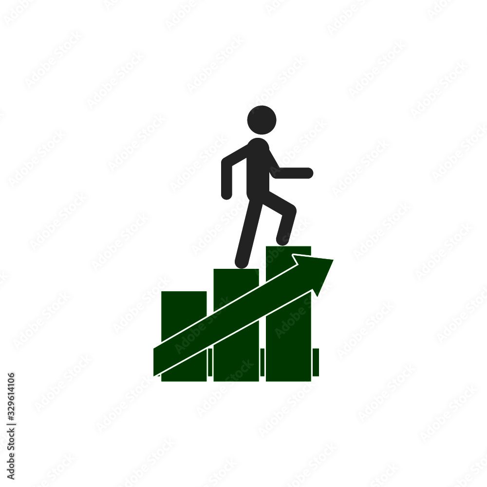 Career ladder. A man climbs the career ladder isolated on white background Career ladder. A man climbs the career ladder isolated on white background