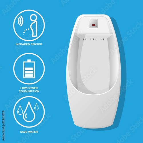 Automatic Urinal Infrared Sensor Flushing Electronic System Toilet Male