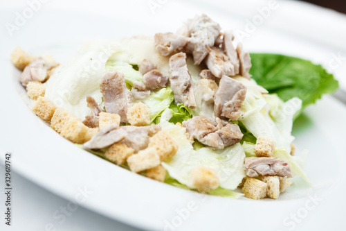 Classic Caesar salad served on a plate