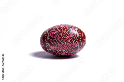 Easter egg close-up on a white background