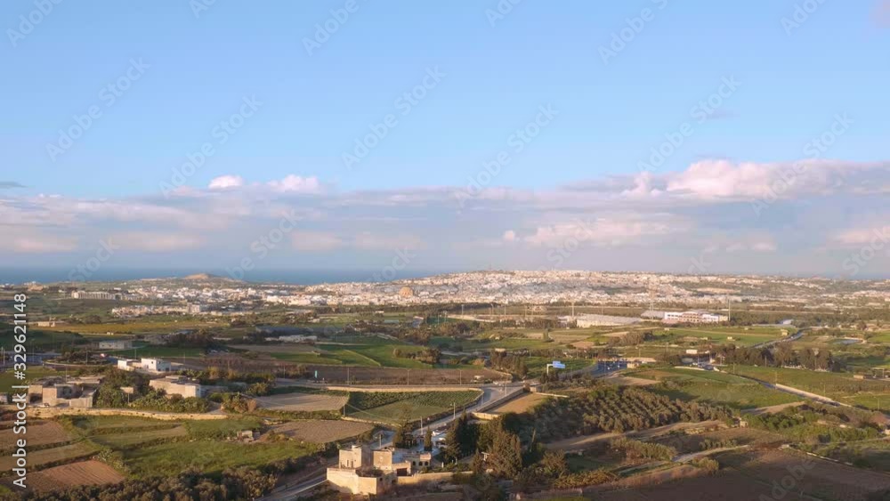Amazing view over Mosta and Valletta from Mdina - travel photography Amazing view over Mosta and Valletta from Mdina - travel photography