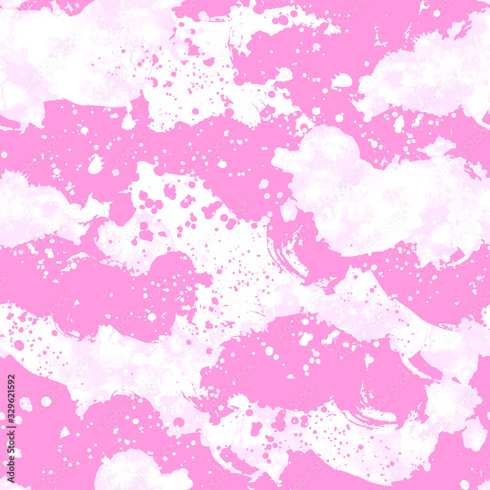 Vector seamless hand drawn spotted pattern pink and white