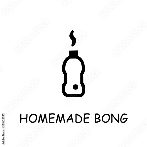 Homemade bong flat vector icon