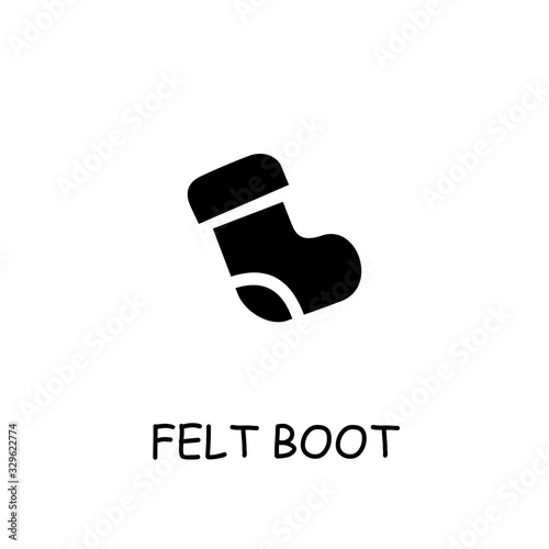 Felt boot flat vector icon