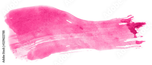 Abstract watercolor background hand-drawn on paper. Volumetric smoke elements. Pink color. For design, web, card, text, decoration, surfaces.