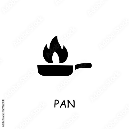 Frying pan flat vector icon