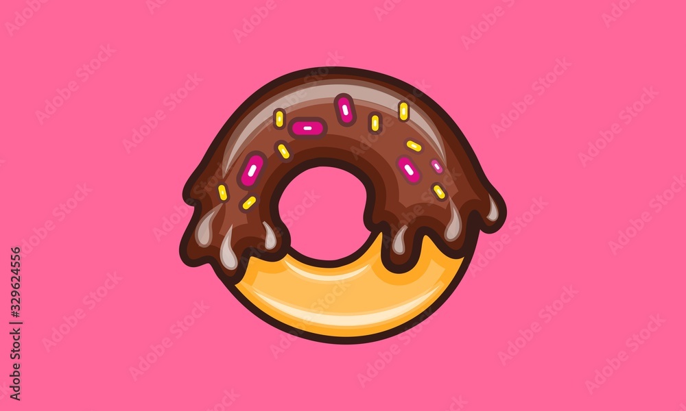 Fototapeta premium donut with chocolate icing