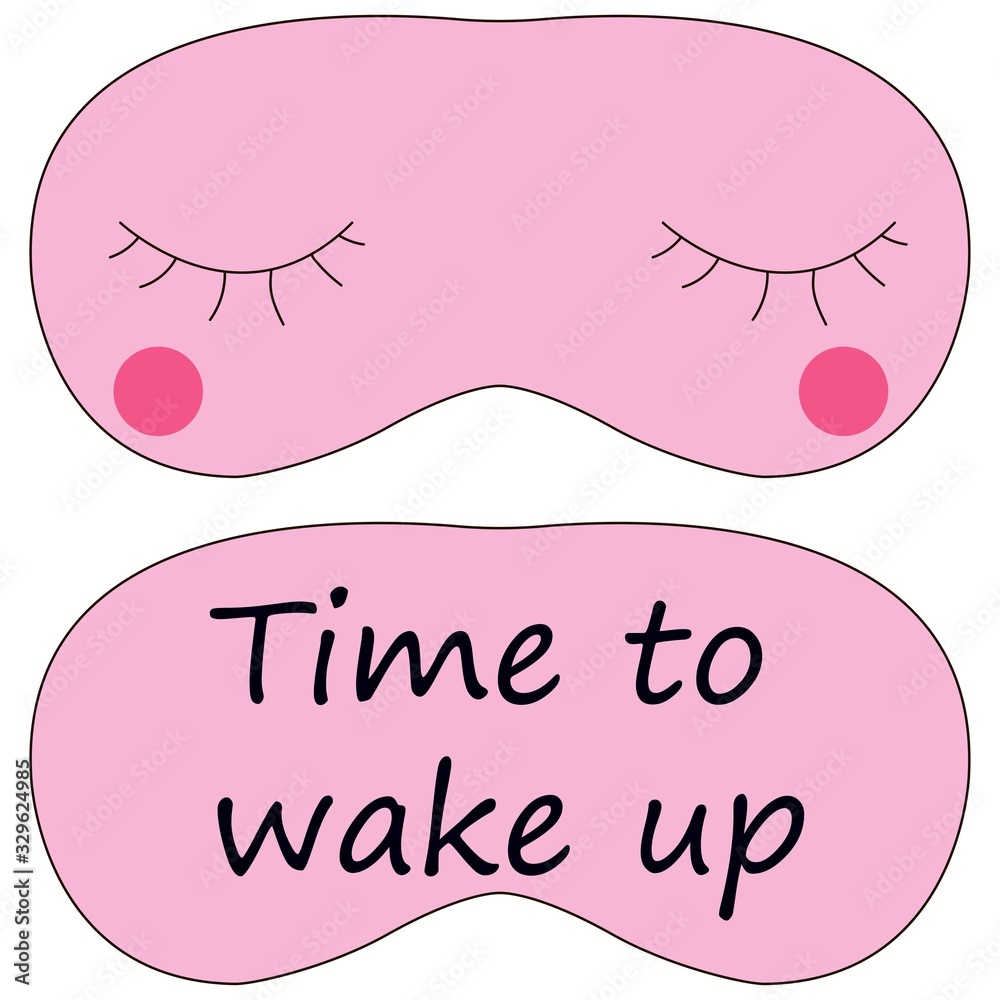 Sleep mask with the inscription. There is an inside and an outside. Vector drawing. Sleep mask with the inscription. There is an inside and an outside. Vector drawing.