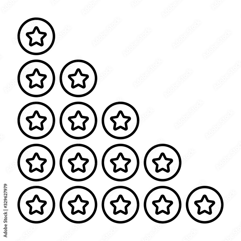 Star rating symbols with 5 star. Quality, feedback, experience, level concepts.. Isolated badge for website or app - stock infographics. Star rating symbols with 5 star. Quality, feedback, experience, level concepts.. Isolated badge for website or app - stock infographics.