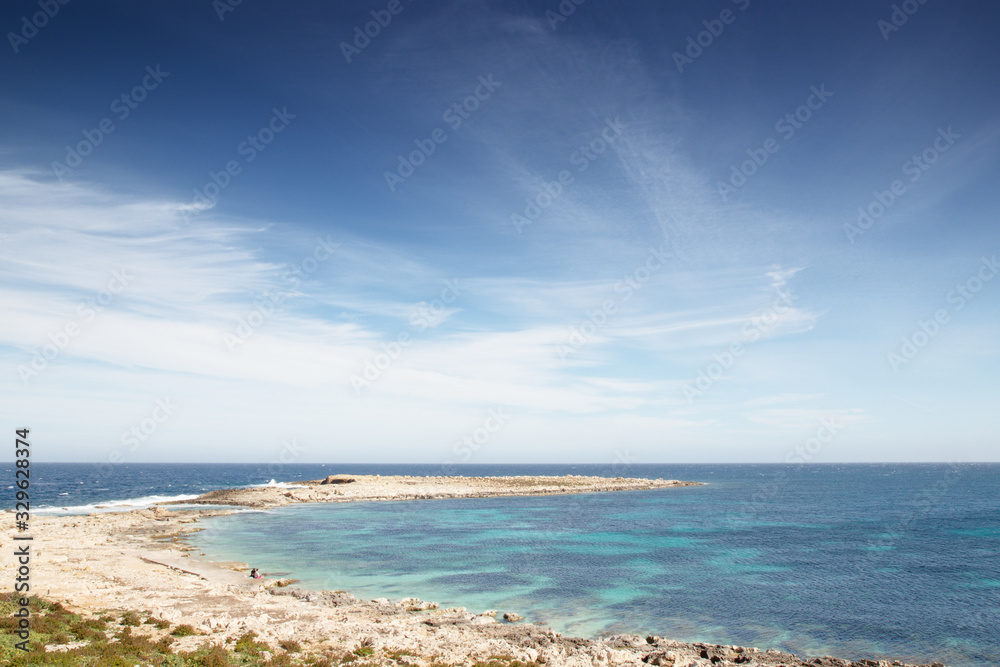 Seascape near Qawra Point Beach in Malta