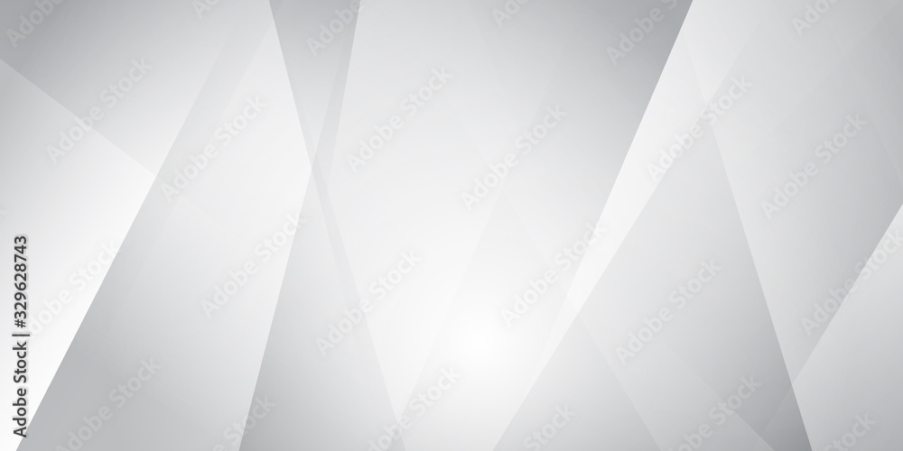 Technology banner design with white and grey arrows. Abstract geometric vector background, light, modern corporate concept