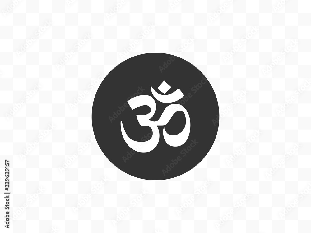 Obraz premium Aum om symbol. Vector illustration, flat design.