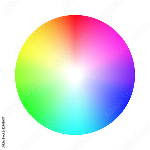 Color wheel palette. RGB, RYB, CYMK system. Color harmony. Vector Illustration.