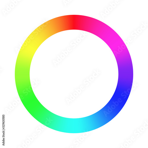 Color wheel palette. RGB, RYB, CYMK system. Color harmony. Vector Illustration. photo