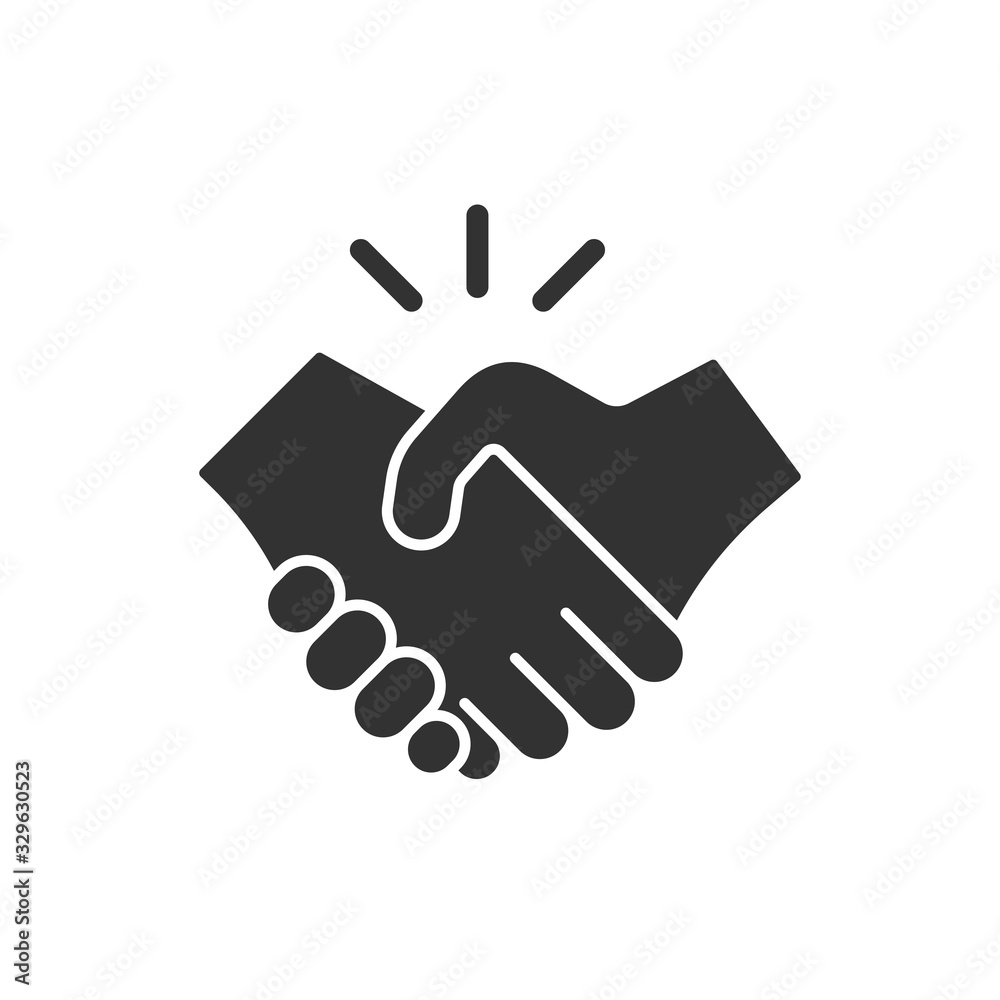 Business handshake / contract agreement flat vector icon for apps and websites Business handshake / contract agreement flat vector icon for apps and websites