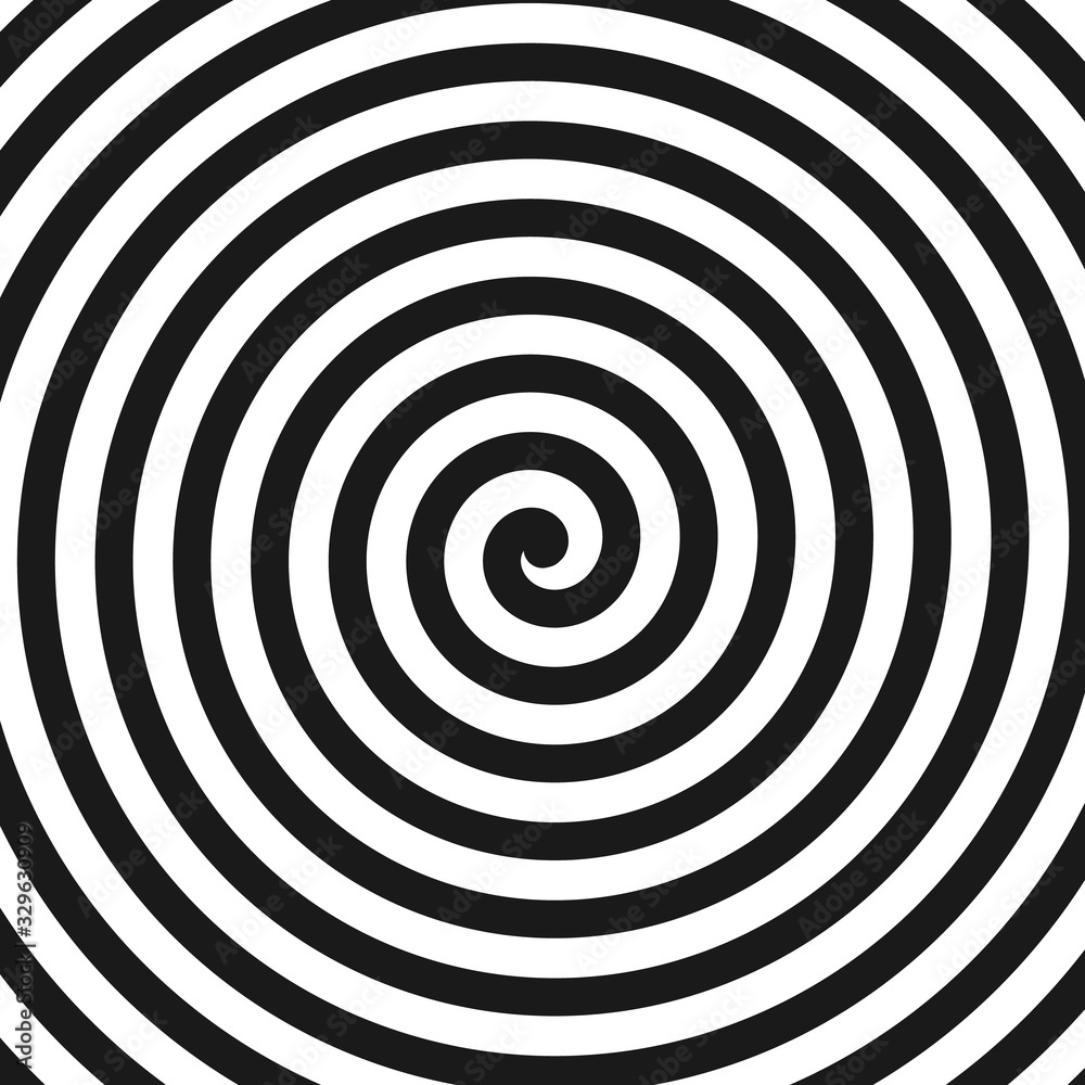 Concentric Lines. Spiral. Volute. Hypnosis Circular Rotating Background