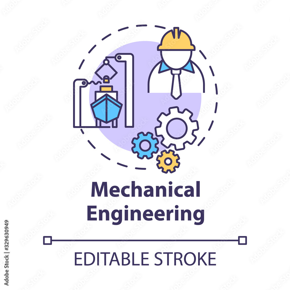 Mechanical engineering concept icon. Nautical industry worker. Ship repair. Marine vessel maintenance idea thin line illustration. Vector isolated outline RGB color drawing. Editable stroke Mechanical engineering concept icon. Nautical industry worker. Ship repair. Marine vessel maintenance idea thin line illustration. Vector isolated outline RGB color drawing. Editable stroke