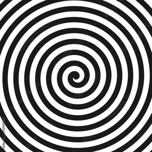 Concentric Lines. Spiral. Volute. Hypnosis Circular Rotating Background. Vector Illustration. photo