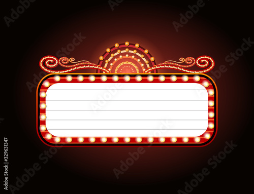 Golden casino banner theater sign copy space