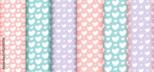 Set of Lovely hearts pattern seamless