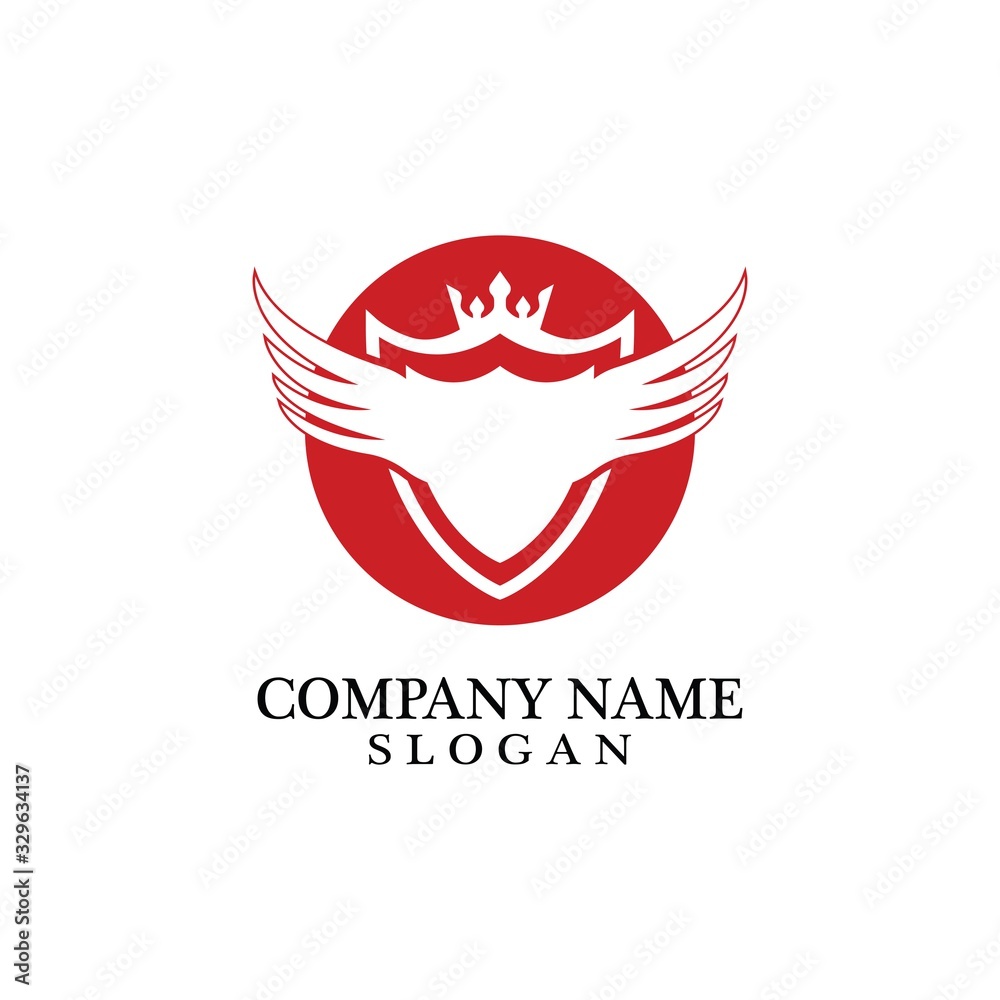 Shield, Wing and Crown for Business Logo Template Design Vector, Emblem, Design concept, Creative Symbol, Icon Shield, Wing and Crown for Business Logo Template Design Vector, Emblem, Design concept, Creative Symbol, Icon