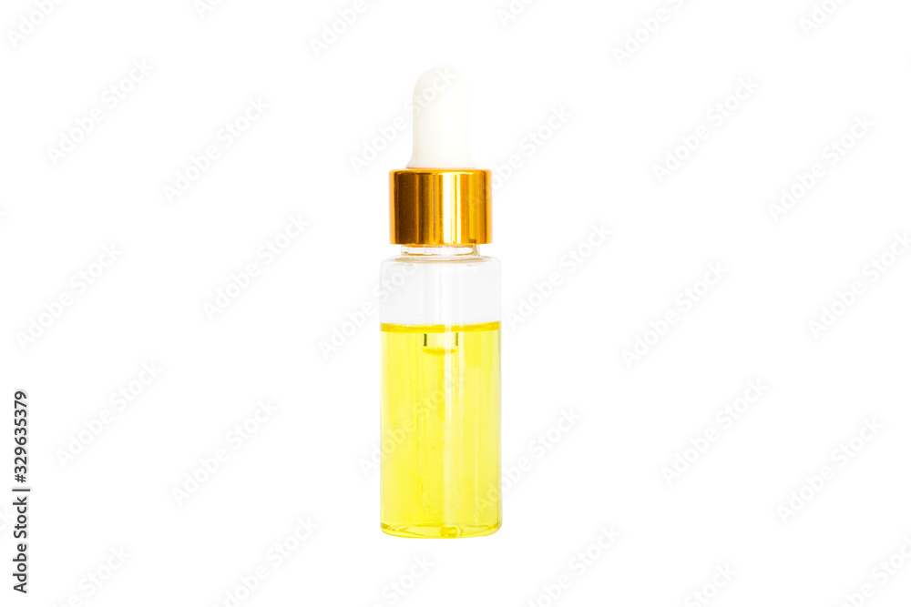 Small bottle of perfume isolated on a white background