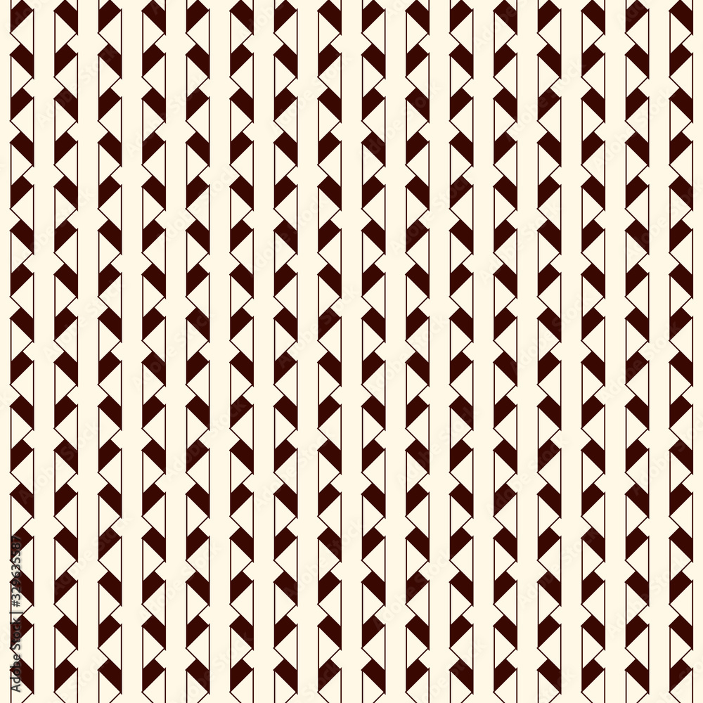 Fototapeta premium Seamless pattern with repeated mini triangles. Contemporary geometric print with origami forms. Vertical spiked lines