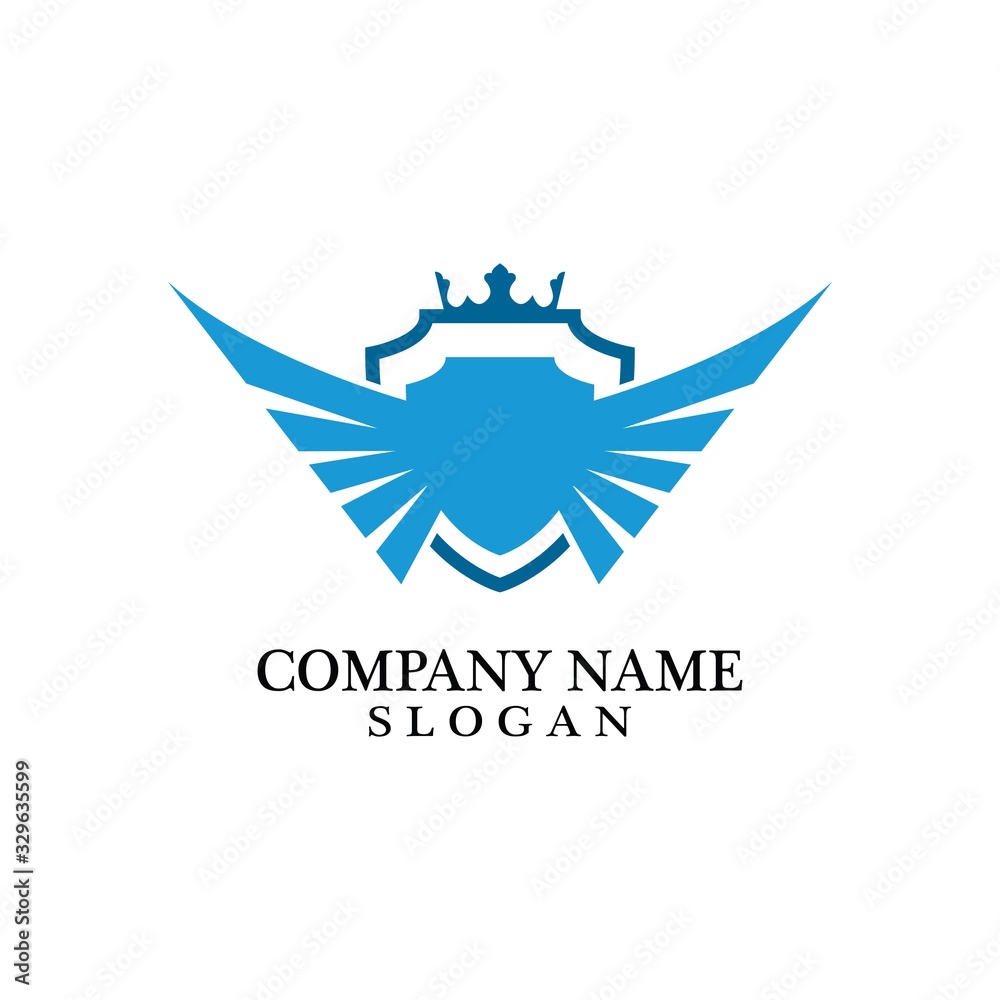 Shield, Wing and Crown for Business Logo Template Design Vector, Emblem, Design concept, Creative Symbol, Icon