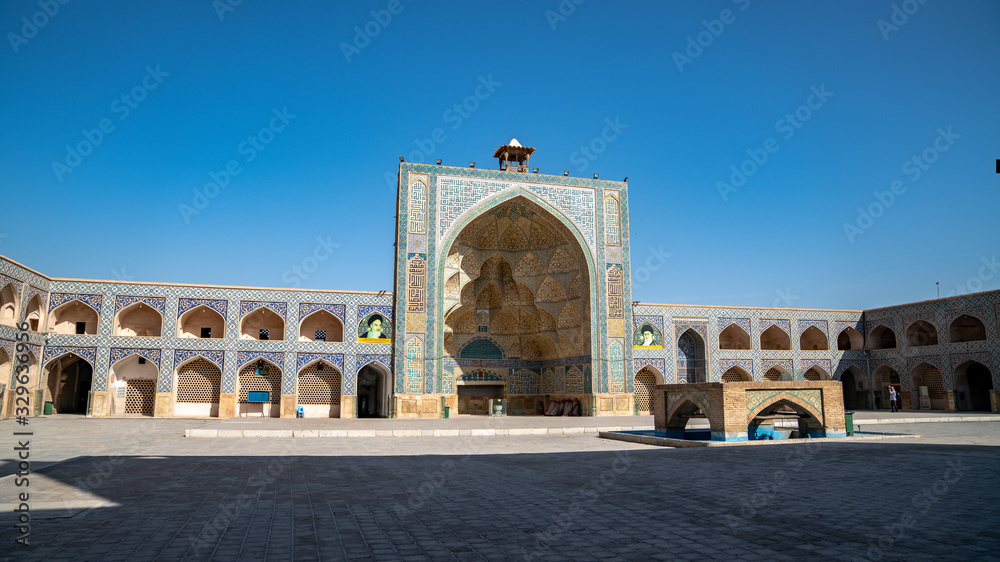 Courtyard of the Great Mosque of Jameh Mosque of Isfahan, Iran