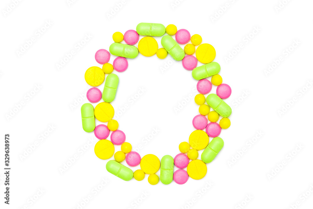 Alphabet of tablets and pills isolated on white Alphabet of tablets and pills isolated on white
