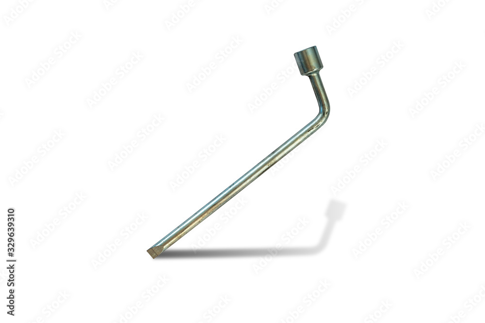 Wheel wrench isolated on white background with clipping path