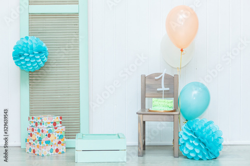 baby with balloons