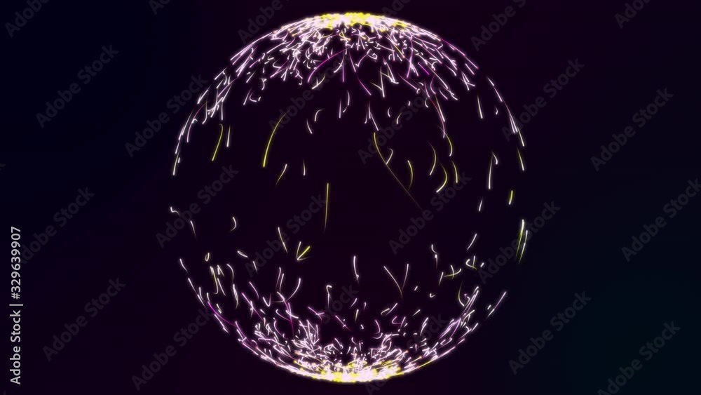 Colorful particle energy sphere. Abstract technology, futuristic element, science and intelligence motion background. Animated glowing multicolored wavy motion graphic. Colorful particle energy sphere. Abstract technology, futuristic element, science and intelligence motion background. Animated glowing multicolored wavy motion graphic.