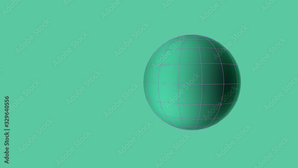 Simple network grid lines on Planet on green background. Grafisch einfache Linien über Planet auf grünem Hintergrund.