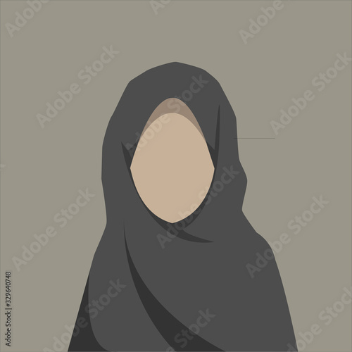 cartoon hijab woman
