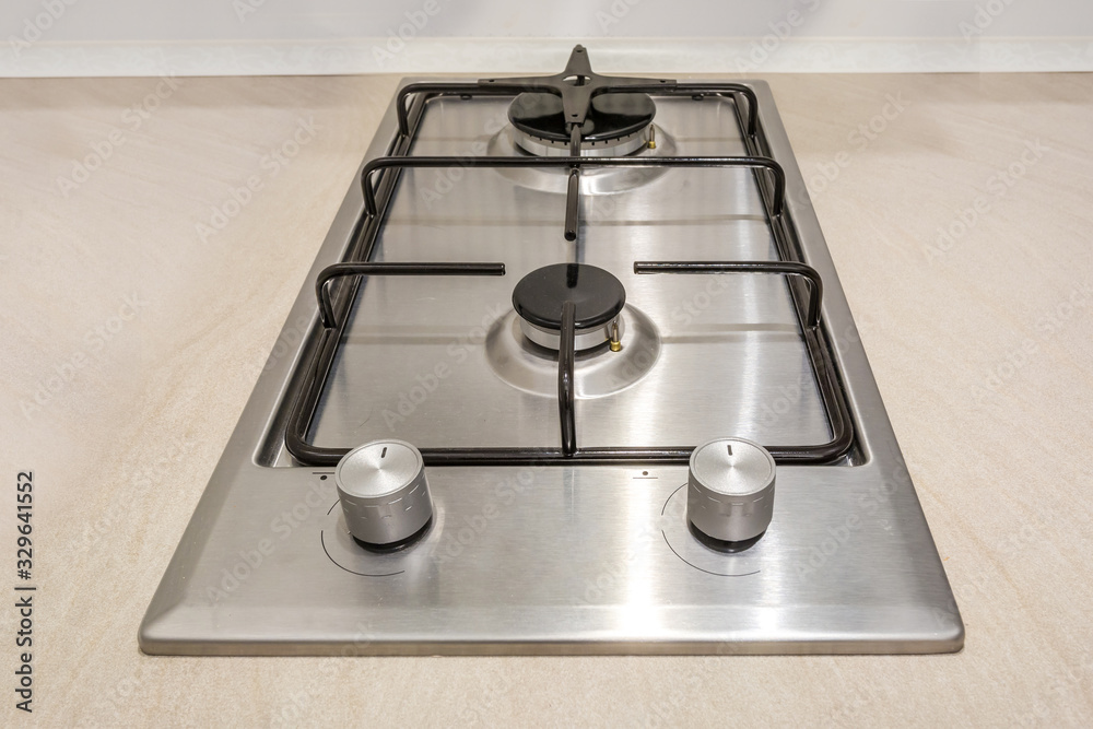 gas stove cooker on two burners in the kitchen gas stove cooker on two burners in the kitchen