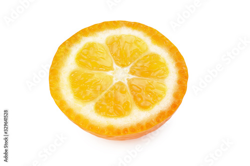 kumquat slices isolated on a white background