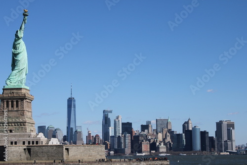 New York City Skyline with Statue of Liberty