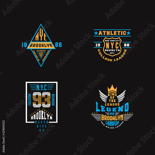 new york city brooklyn core denim typography t-shirt design