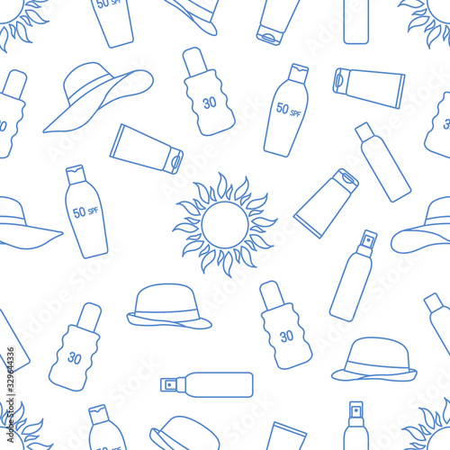 Vector pattern Travel Summer Sun Protect Sunscreen