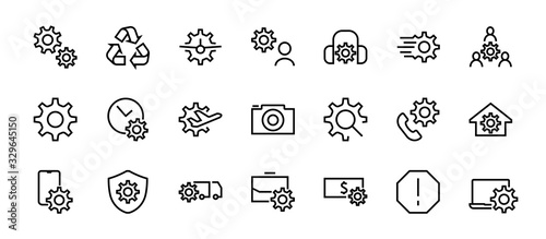 A simple set of settings and options related to Vector Line Icons. Contains icons such as set time, business, phone, and more. Editable Stroke.. 480x480
