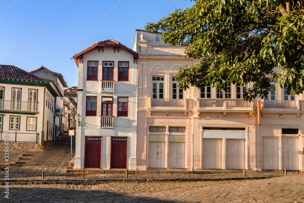 Colonial houses and townhouses in the historic city of Diamantina, Minas Gerais, Brazil